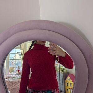 Cherry Vintage Cable Knit Turtleneck Sweater Size Small